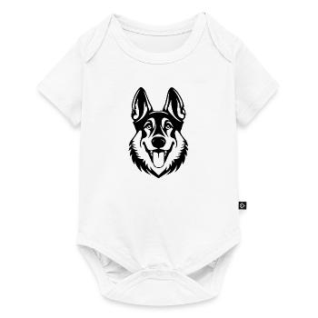 Tête de chien de berger allemand - Body à manches courtes Premium Bébé - blanc - Devant