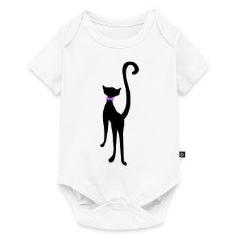 Chat rétro silhouette by Patjila - Body à manches courtes Premium Bébé - blanc - Devant
