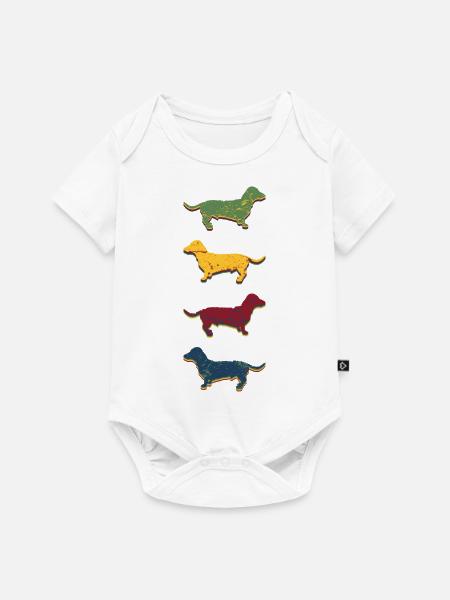 DACKEL KURZHAARDACKEL - Baby Premium Kurzarmbody - Weiß