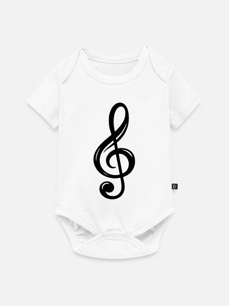 Notenschlüssel Symbol - Baby Premium Kurzarmbody - Weiß