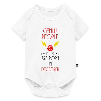Genie-Genie-Genie, geboren im Dezember - Baby Premium Kurzarmbody - Weiß - Vorne