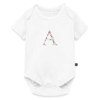 Monogramme personnalisable Un motif de cœur - Body à manches courtes Premium Bébé - blanc - Devant