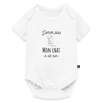 J'peux pas mon chat à dit non, humour de chat - Body à manches courtes Premium Bébé - blanc - Devant