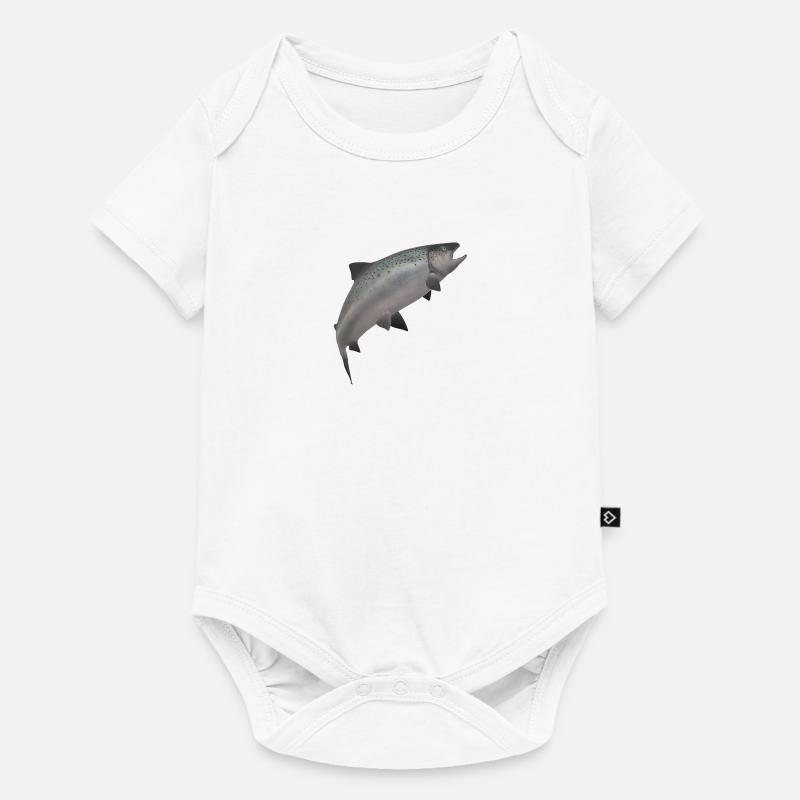 Saumon 3D - Body à manches courtes Premium Bébé - blanc