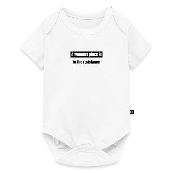 féminisme - la femme résiste - Body à manches courtes Premium Bébé - blanc - Devant