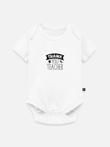 Danke Lehrergeschenk mit Banner - Baby Premium Kurzarmbody - Weiß