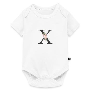 Letter X, Monogram, Flowers - Baby Premium short-sleeve bodysuit - white - Front