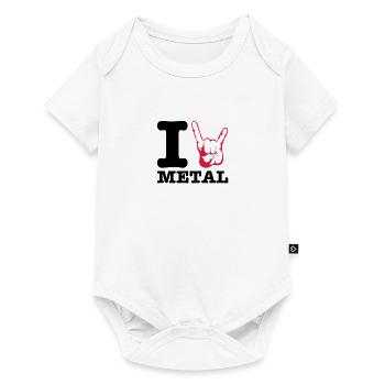 I love Metal! Horns - Baby Premium short-sleeve bodysuit - white - Front