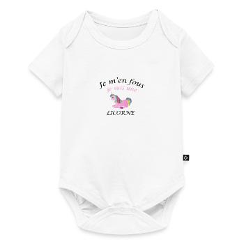 Je m'en fou je suis une licorne - Body à manches courtes Premium Bébé - blanc - Devant