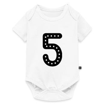 5 YEARS. 5th ANNIVERSARY. BIRTHDAY 5 YEARS. 5 - Baby Premium short-sleeve bodysuit - white - Front