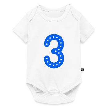 3 YEARS. 3rd ANNIVERSARY. BIRTHDAY 3 YEARS. 3 - Baby Premium short-sleeve bodysuit - white - Front