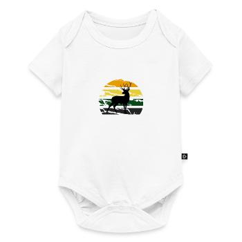 Hirsch - Baby Premium Kurzarmbody - Weiß - Vorne