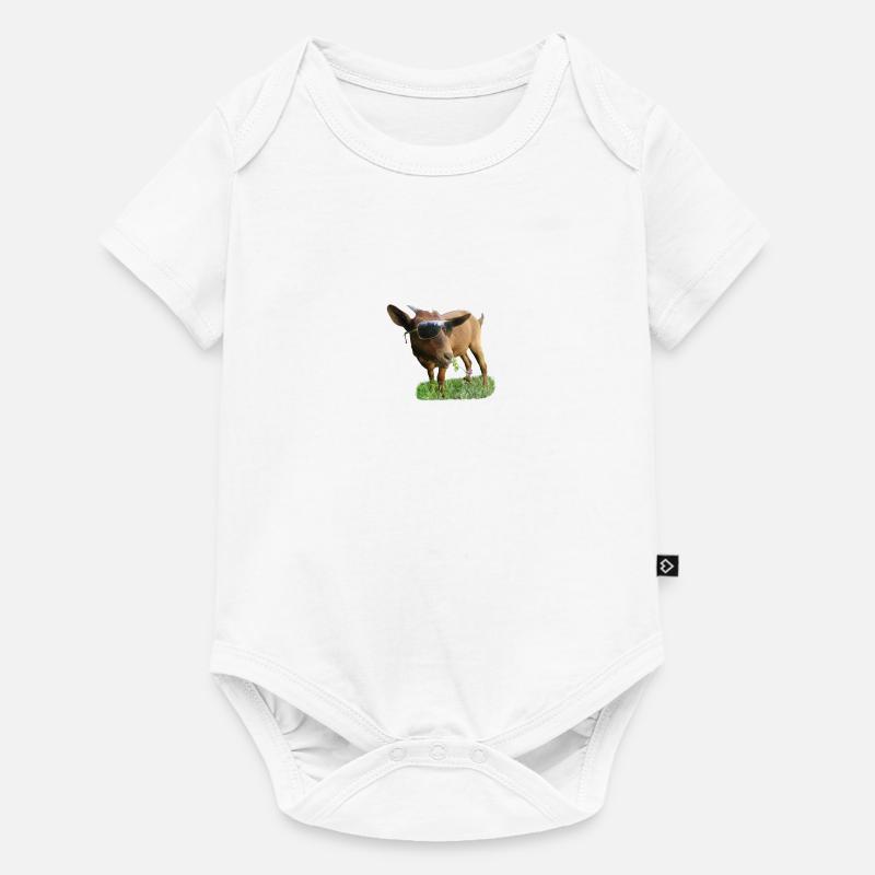 Ziege mit Brille - Baby Premium Kurzarmbody - Weiß