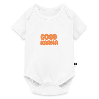 Good Karma Orange - Baby Premium Kurzarmbody - Weiß - Vorne