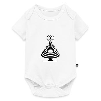 Spiralförmige Weihnachtsbaum Dekoration mit Stil - Baby Premium Kurzarmbody - Weiß - Vorne