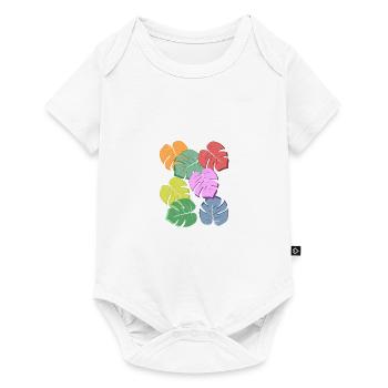 Monstera Plant Tropical - Baby Premium short-sleeve bodysuit - white - Front