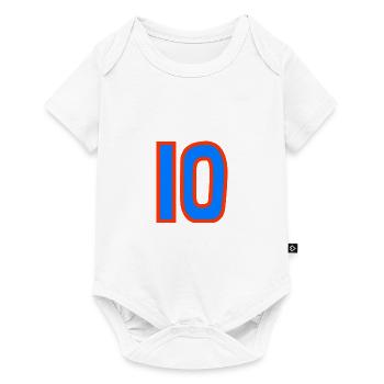 10. 10 JAHRE. 10-JÄHRIGES JUBILÄUM. 10-JÄHRIGES JUBILÄUM. - Baby Premium Kurzarmbody - Weiß - Vorne