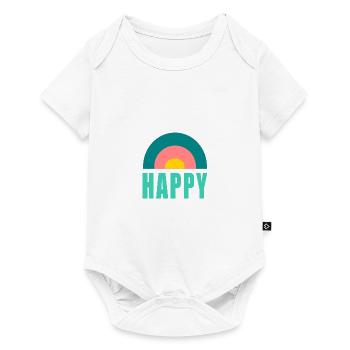 HAPPY. HAPPINESS. FREEDOM. POSITIVE. POSITIF - Body à manches courtes Premium Bébé - blanc - Devant