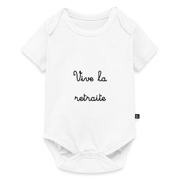 RETRAITE. RETRAITE. RETRAITEE. SENIOR. MAMIE. PAPY - Body à manches courtes Premium Bébé - blanc - Devant
