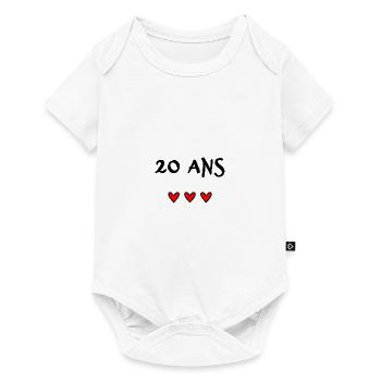 20. 20 ANS. 20e ANNIVERSAIRE. ANNIVERSAIRE 20 ANS. - Body à manches courtes Premium Bébé - blanc - Devant
