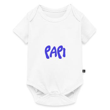 PAPOU. PAPA. FÊTE DES PÈRES. BONNE FÊTE PAPA - Body à manches courtes Premium Bébé - blanc - Devant