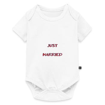 JUST MARRIED. bachelorette party. SAINT VALENTINE. COUPLE. HEART - Baby Premium short-sleeve bodysuit - white - Front
