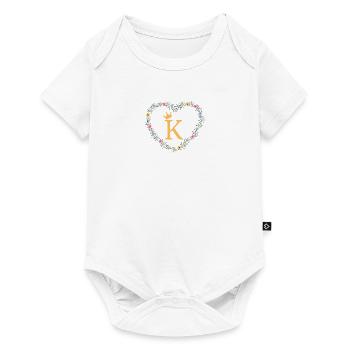 Lettre K, Monogramme, Coeur, Personnalisable - Body à manches courtes Premium Bébé - blanc - Devant