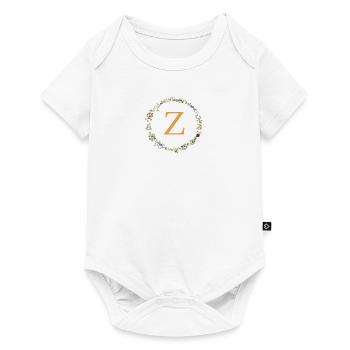 Z Monogram, Floral Wreath Wildflowers - Baby Premium short-sleeve bodysuit - white - Front