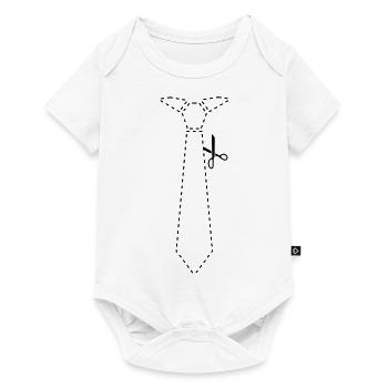 cut_out_tie - Baby Premium Kurzarmbody - Weiß - Vorne