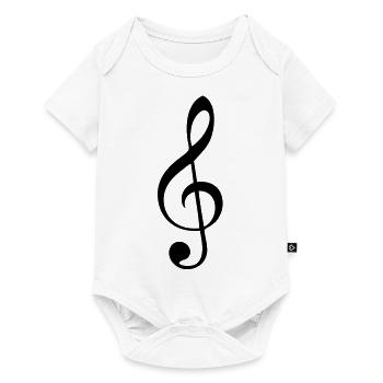 cle de sol note musique - Body à manches courtes Premium Bébé - blanc - Devant
