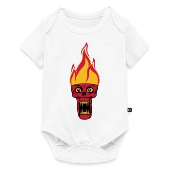 monster hoelle evil horror halloween head face - Baby Premium short-sleeve bodysuit - white - Front