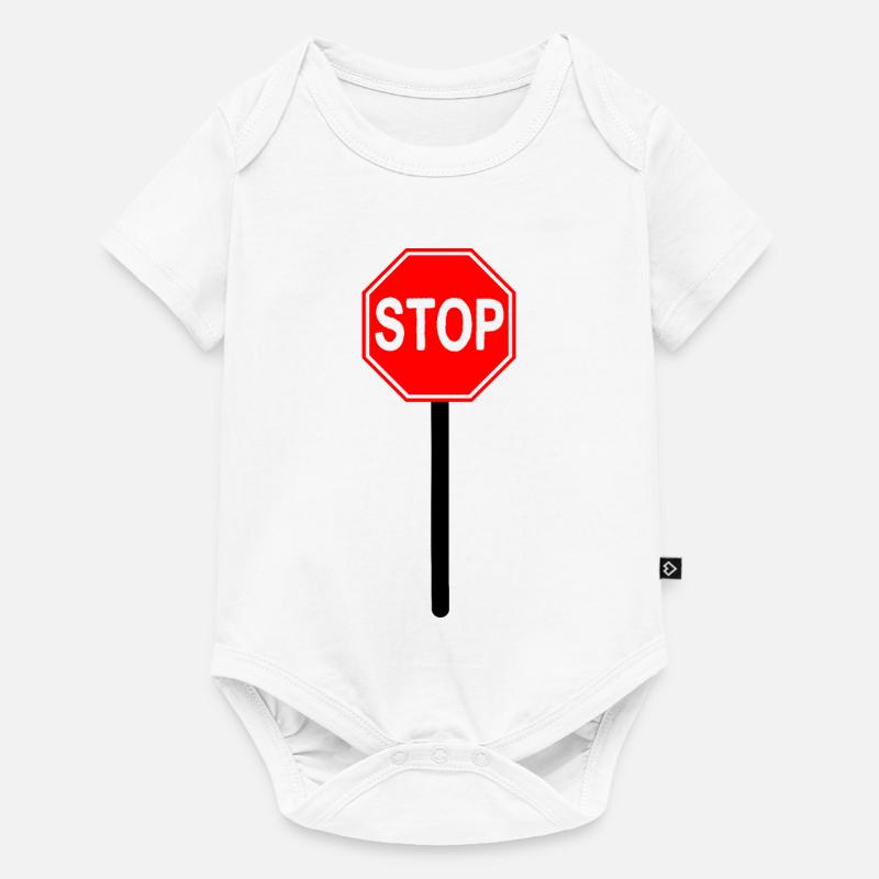 Stop Bouclier - Body à manches courtes Premium Bébé - blanc
