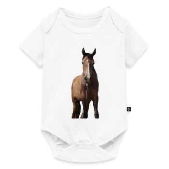 Chevaux T-shirt Cadeau Cavalier - Body à manches courtes Premium Bébé - blanc - Devant