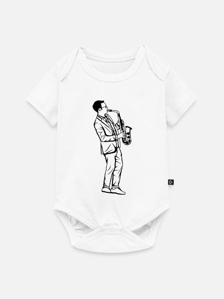 Saxophonist - Baby Premium Kurzarmbody - Weiß