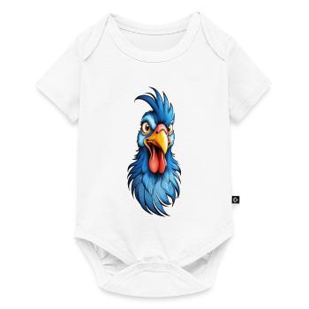 A blue-feathered rooster - Baby Premium short-sleeve bodysuit - white - Front