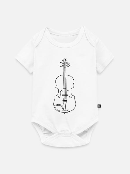 Geige Linienart - Baby Premium Kurzarmbody - Weiß