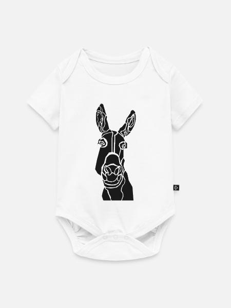 Minimalistische Esel-Silhouette - Baby Premium Kurzarmbody - Weiß
