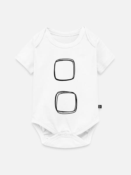 Doppelpunkt handgezeichnet - Baby Premium Kurzarmbody - Weiß