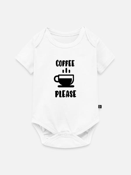 Kaffee bitte - Baby Premium Kurzarmbody - Weiß