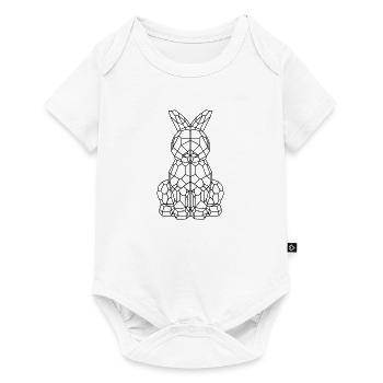 Osterhase geometrisch - Baby Premium Kurzarmbody - Weiß - Vorne