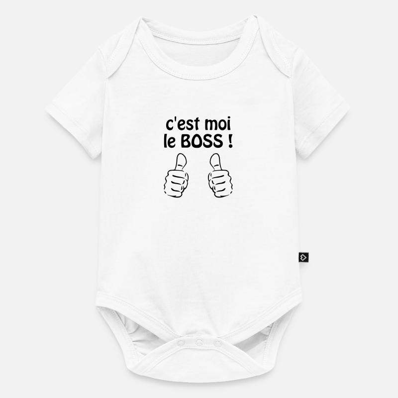 C'est moi le boss ! Humour / Citation / Blague - Body à manches courtes Premium Bébé - blanc