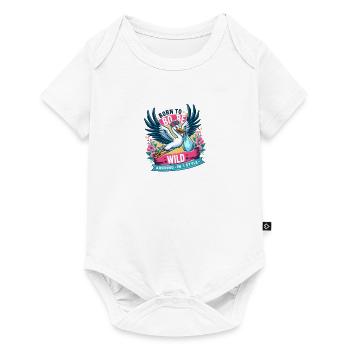 Storch Glückskind - Baby Premium Kurzarmbody - Weiß - Vorne