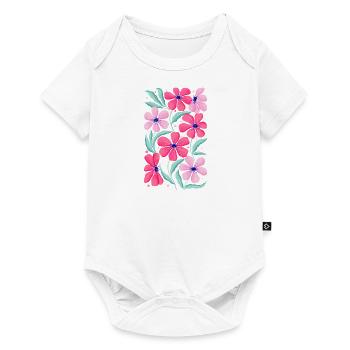 Floral Decor in Pink. Customizable - Baby Premium short-sleeve bodysuit - white - Front
