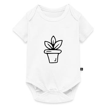 Plant drawing nature sketch black - Baby Premium short-sleeve bodysuit - white - Front