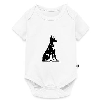 Schlichte Wachhund Dobermann Hunde Silhouette - Baby Premium Kurzarmbody - Weiß - Vorne