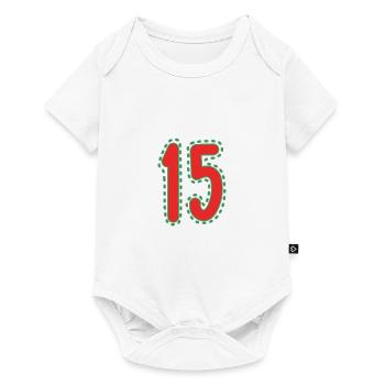 15. 15 JAHRE. 15. JAHRESTAG. 15-JÄHRIGES JUBILÄUM. - Baby Premium Kurzarmbody - Weiß - Vorne
