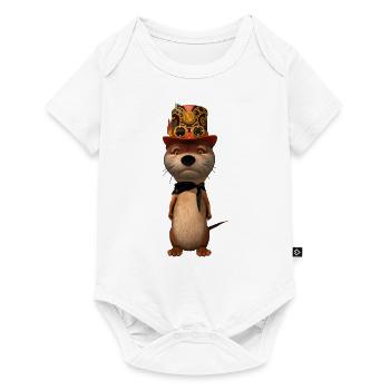 Leo der Otter ohne Schotter - Baby Premium Kurzarmbody - Weiß - Vorne