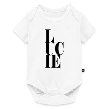 Lucie Nom Prénom Police moderne Word Art - Body à manches courtes Premium Bébé - blanc - Devant