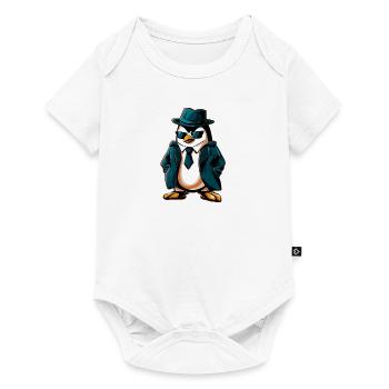 Pinguin Agent - Baby Premium Kurzarmbody - Weiß - Vorne