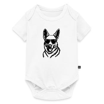 Tête de chien de berger allemand - Body à manches courtes Premium Bébé - blanc - Devant